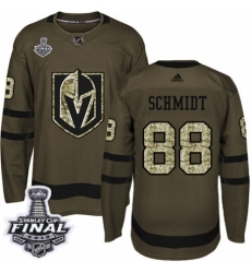 Youth Adidas Vegas Golden Knights #88 Nate Schmidt Authentic Green Salute to Service 2018 Stanley Cup Final NHL Jersey