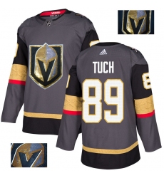 Men's Adidas Vegas Golden Knights #89 Alex Tuch Authentic Gray Fashion Gold NHL Jersey