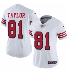 Women's Nike San Francisco 49ers #81 Trent Taylor Limited White Rush Vapor Untouchable NFL Jersey
