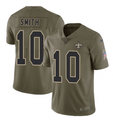 Men's Nike New Orleans Saints #10 Tre'Quan Smith Limited Olive 2017 Salute to Service NFL Jersey