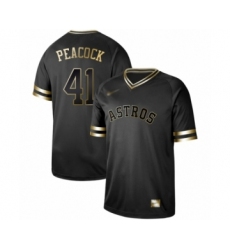 Men's Houston Astros #41 Brad Peacock Authentic Black Gold Fashion Baseball Jersey