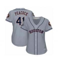 Women's Houston Astros #41 Brad Peacock Authentic Grey Road Cool Base 2019 World Series Bound Baseball Jersey