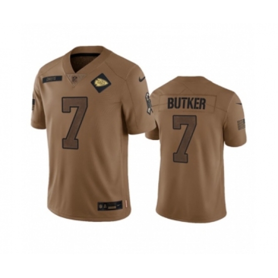 Men's Nike Kansas City Chiefs #7 Harrison Butker 2023 Brown Salute To Service Limited Football Stitched Jersey Men's Nike Kansas City Chiefs #7 Harrison Butker 2023 Brown Salute To Service Limited Football Stitched Jersey