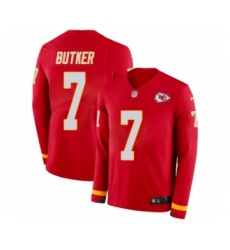 Youth Nike Kansas City Chiefs #7 Harrison Butker Limited Red Therma Long Sleeve NFL Jersey