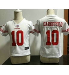 Toddler San Francisco 49ers #10 Jimmy Garoppolo White Road NFL Nike Jersey