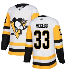 Youth Adidas Pittsburgh Penguins #33 Greg McKegg Authentic White Away NHL Jersey
