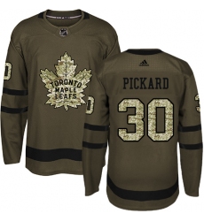 Men's Adidas Toronto Maple Leafs #30 Calvin Pickard Authentic Green Salute to Service NHL Jersey