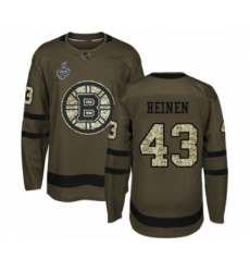 Men's Boston Bruins #43 Danton Heinen Authentic Green Salute to Service 2019 Stanley Cup Final Bound Hockey Jersey