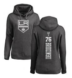NHL Women's Adidas Los Angeles Kings #76 Jonny Brodzinski Charcoal One Color Backer Pullover Hoodie