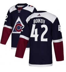 Youth Adidas Colorado Avalanche #42 Sergei Boikov Authentic Navy Blue Alternate NHL Jersey