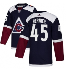 Men's Adidas Colorado Avalanche #45 Jonathan Bernier Authentic Navy Blue Alternate NHL Jersey