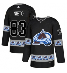 Men's Adidas Colorado Avalanche #83 Matt Nieto Authentic Black Team Logo Fashion NHL Jersey