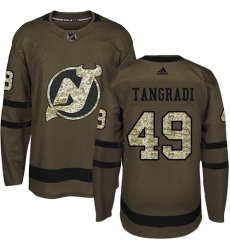 Youth Adidas New Jersey Devils #49 Eric Tangradi Authentic Green Salute to Service NHL Jersey