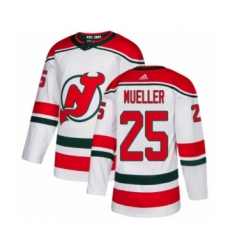 Men's Adidas New Jersey Devils #25 Mirco Mueller Premier White Alternate NHL Jersey