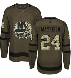 Youth Adidas New York Islanders #24 Scott Mayfield Premier Green Salute to Service NHL Jersey