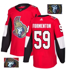 Men's Adidas Ottawa Senators #59 Alex Formenton Authentic Red Fashion Gold NHL Jersey