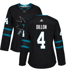 Women's Adidas San Jose Sharks #4 Brenden Dillon Premier Black Alternate NHL Jersey