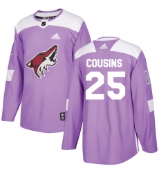 Youth Adidas Arizona Coyotes #25 Nick Cousins Authentic Purple Fights Cancer Practice NHL Jersey