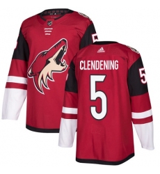 Men's Adidas Arizona Coyotes #5 Adam Clendening Authentic Burgundy Red Home NHL Jersey