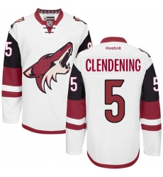 Youth Reebok Arizona Coyotes #5 Adam Clendening Authentic White Away NHL Jersey