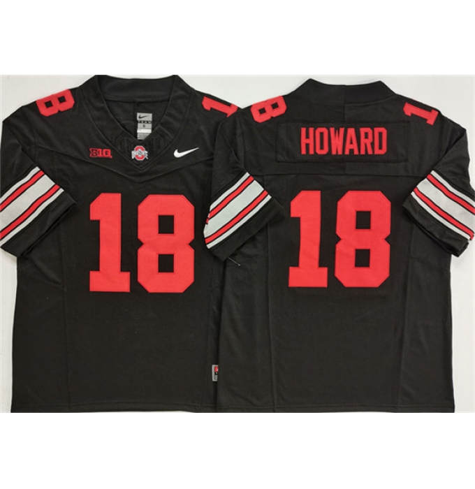 Men's Ohio State Buckeyes #18 Will Howard Black 2025 F.U.S.E. Limited Stitched Jersey