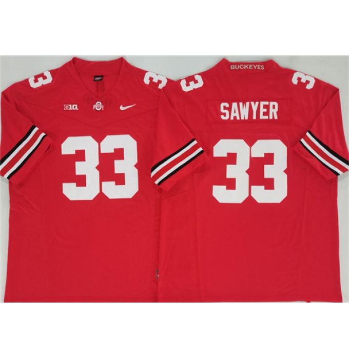 Men's Ohio State Buckeyes #33 Jack Sawyer Red 2025 F.U.S.E. Limited Stitched Jersey