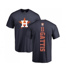 MLB Nike Houston Astros #11 Evan Gattis Navy Blue Backer T-Shirt