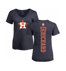 MLB Women's Nike Houston Astros #50 J.R. Richard Navy Blue Backer T-Shirt