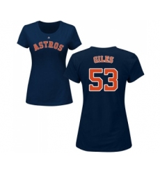 MLB Women's Nike Houston Astros #53 Ken Giles Navy Blue Name & Number T-Shirt