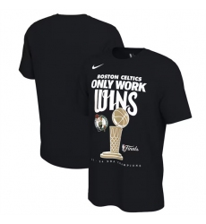 Men's Boston Celtics Black 2024 Finals Champions Celebration Trophy T-Shirt