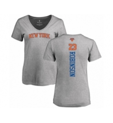 Basketball Women's New York Knicks #23 Mitchell Robinson Ash Backer T-Shirt