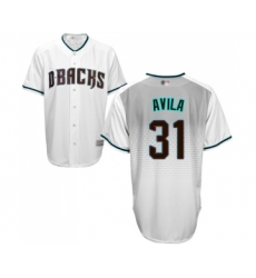 Men's Arizona Diamondbacks #31 Alex Avila Replica White Capri Cool Base Baseball Jersey