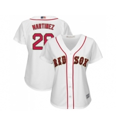 Women's Boston Red Sox #28 J. D. Martinez Authentic White 2019 Gold Program Cool Base Baseball Jersey