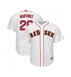 Youth Boston Red Sox #28 J. D. Martinez Authentic White 2019 Gold Program Cool Base Baseball Jersey