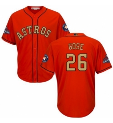 Youth Majestic Houston Astros #26 Anthony Gose Authentic Orange Alternate 2018 Gold Program Cool Base MLB Jersey