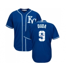 Men's Kansas City Royals #9 Lucas Duda Blue Authentic Blue Team Logo Fashion Cool Base Baseball Jersey