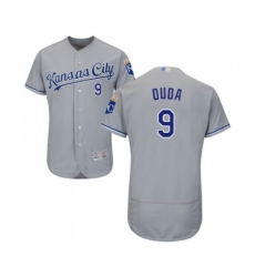 Men's Kansas City Royals #9 Lucas Duda Grey Road Flex Base Authentic Collection Baseball Jersey