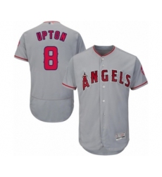 Men's Los Angeles Angels of Anaheim #8 Justin Upton Grey Road Flex Base Authentic Collection Baseball Jersey