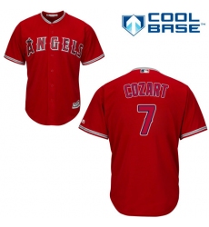 Youth Majestic Los Angeles Angels of Anaheim #7 Zack Cozart Replica Red Alternate Cool Base MLB Jersey