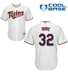Men's Majestic Minnesota Twins #32 Zach Duke Replica White Home Cool Base MLB Jersey