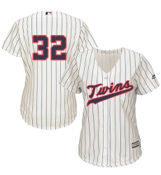 Women's Majestic Minnesota Twins #32 Zach Duke Authentic Cream Alternate Cool Base MLB Jersey
