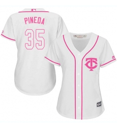 Women's Majestic Minnesota Twins #35 Michael Pineda Replica White Fashion Cool Base MLB Jersey