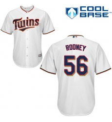 Men's Majestic Minnesota Twins #56 Fernando Rodney Replica White Home Cool Base MLB Jersey