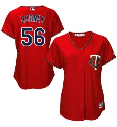 Women's Majestic Minnesota Twins #56 Fernando Rodney Authentic Scarlet Alternate Cool Base MLB Jersey