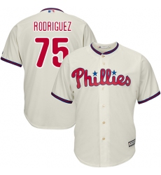 Men's Majestic Philadelphia Phillies #75 Francisco Rodriguez Replica Cream Alternate Cool Base MLB Jersey