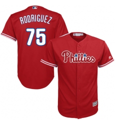 Youth Majestic Philadelphia Phillies #75 Francisco Rodriguez Replica Red Alternate Cool Base MLB Jersey
