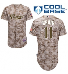 Men's Majestic San Diego Padres #11 Allen Craig Replica Camo Alternate 2 Cool Base MLB Jersey