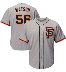 Men's Majestic San Francisco Giants #56 Tony Watson Replica Grey Road 2 Cool Base MLB Jersey