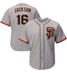 Youth Majestic San Francisco Giants #16 Austin Jackson Authentic Grey Road 2 Cool Base MLB Jersey