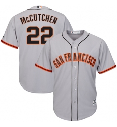 Men's Majestic San Francisco Giants #22 Andrew McCutchen Replica Grey Road Cool Base MLB Jersey